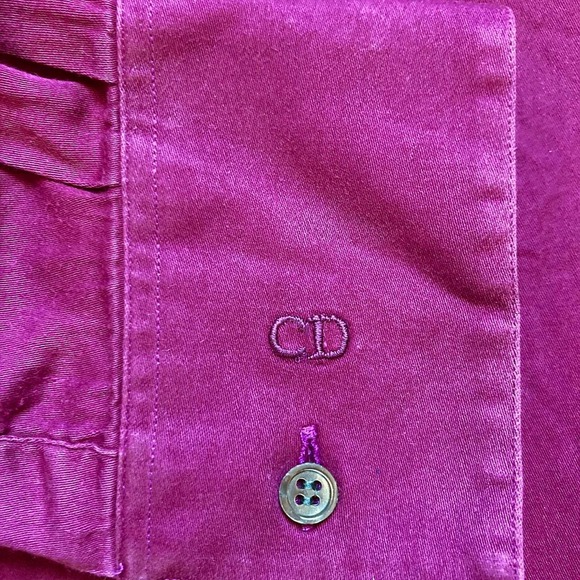 Vintage magenta Christian Dior button-down shirt - Picture 4 of 7